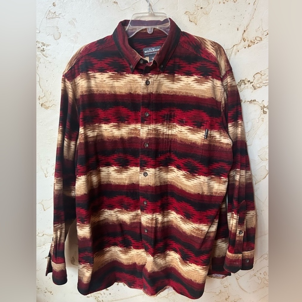 🏷️SALE Vintage Woolrich Ruby Navajo Blanket Shirt – Size Large EUC